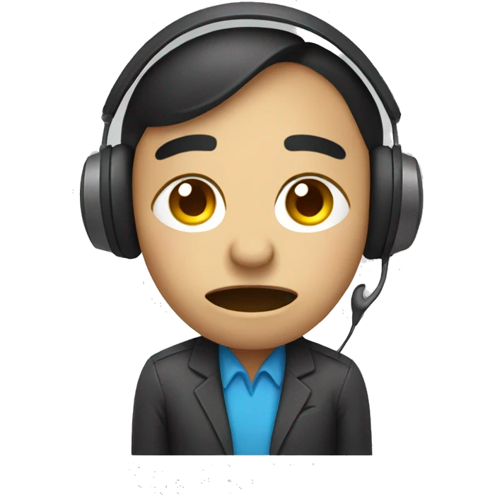  call taker with headset crying  emoji
