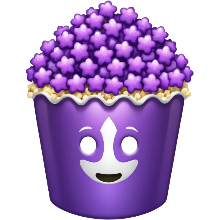 Glitter purple popcorn emoji