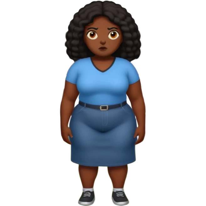 creepy weird super sized black women doing a yard stare emoji