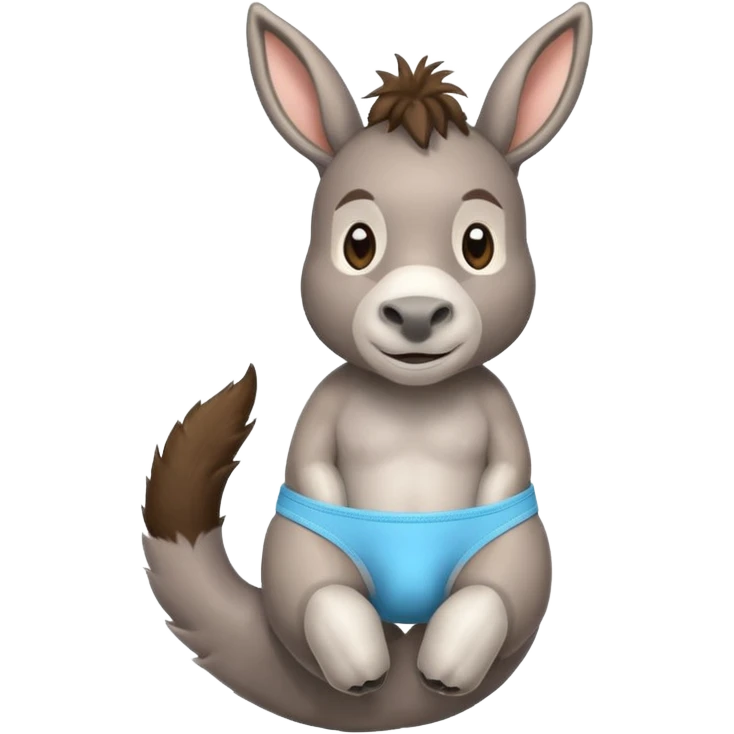 Donkey ear tail underwear jockstrap emoji
