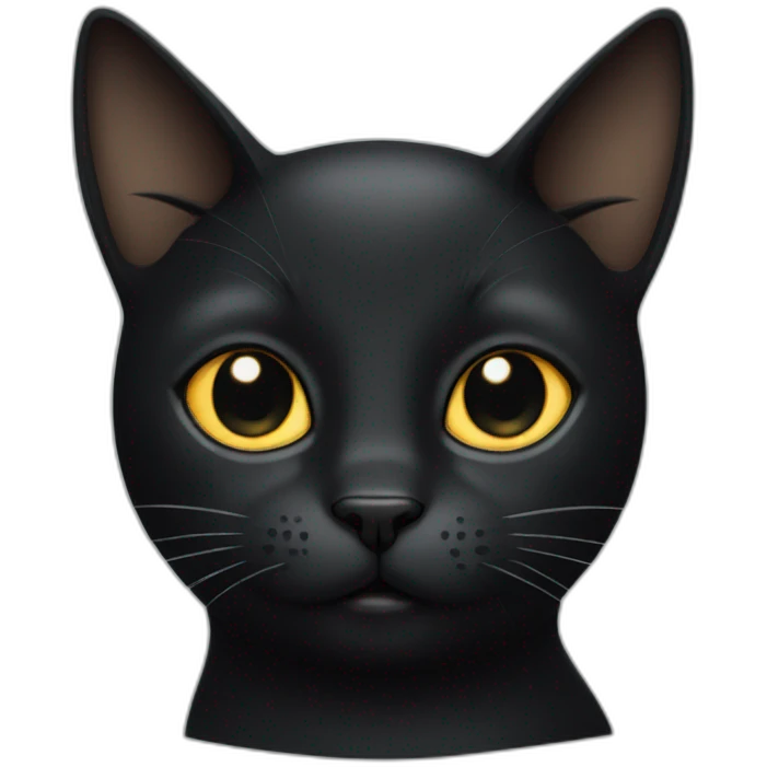 Black cat with star in head emoji