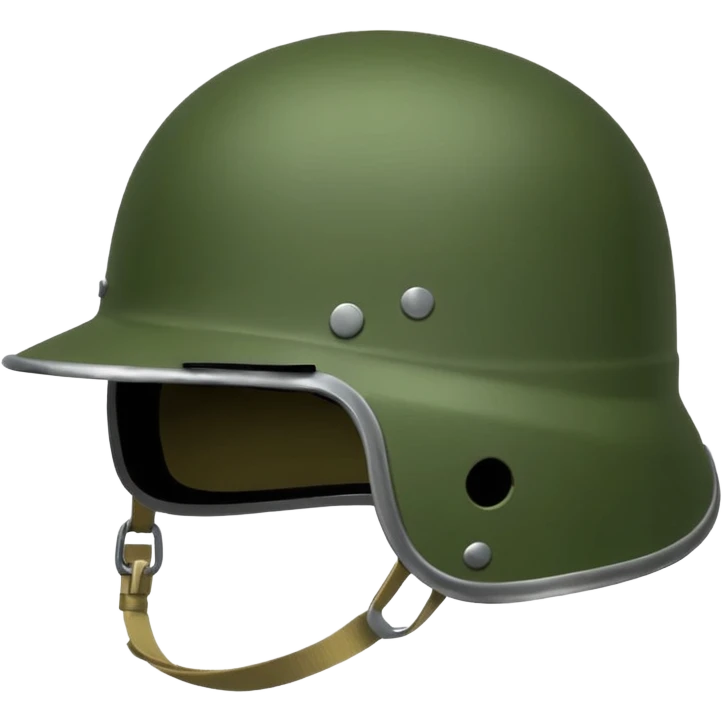 american military helmet, simple shape, green color, strap emoji