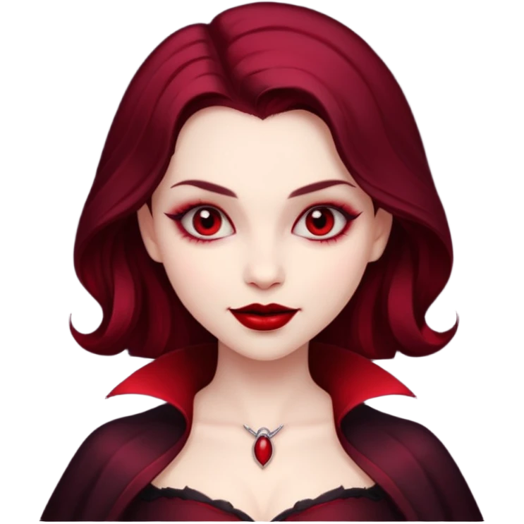 Girl vampire with a seductive smile emoji