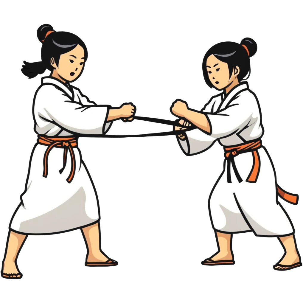 two asian street women fighting emoji