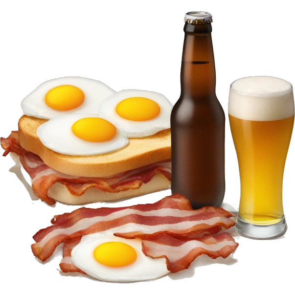 beer and bacon and eggs emoji