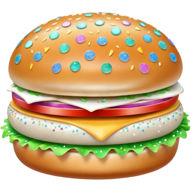 glitter white hamburguer emoji
