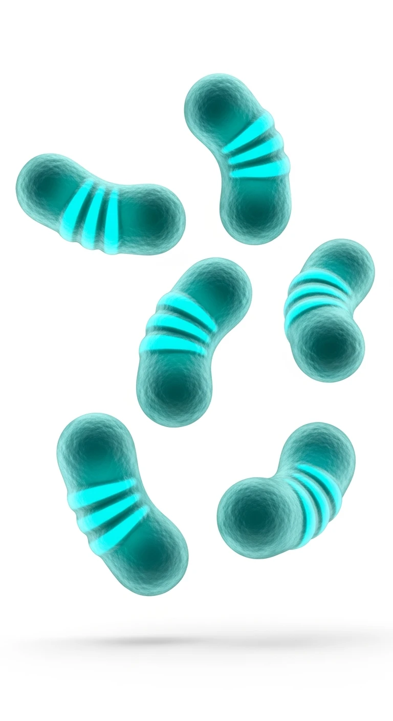 6 BATTERI INTESTINALI TURCHESI FLUTTUANO IN ARIA IN 4K, SFONDO BIANCO emoji