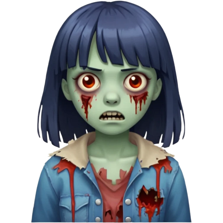 Zombie girl with bangs  emoji