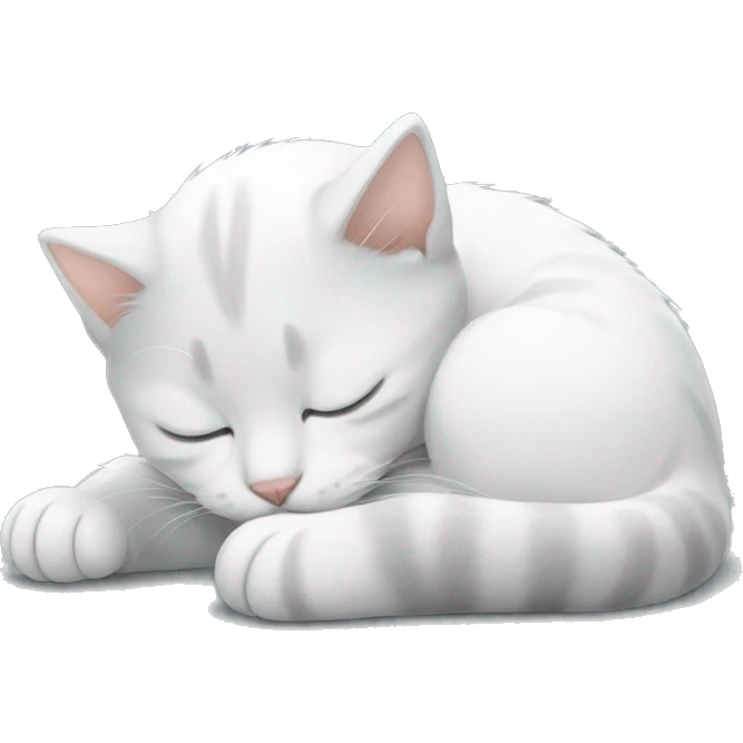 Sleeping white en grey kitten  emoji