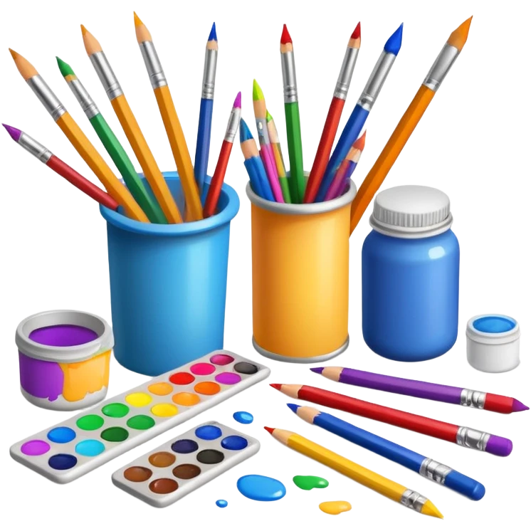 different art supply emoji