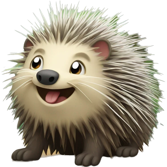 Happy porcupine emoji