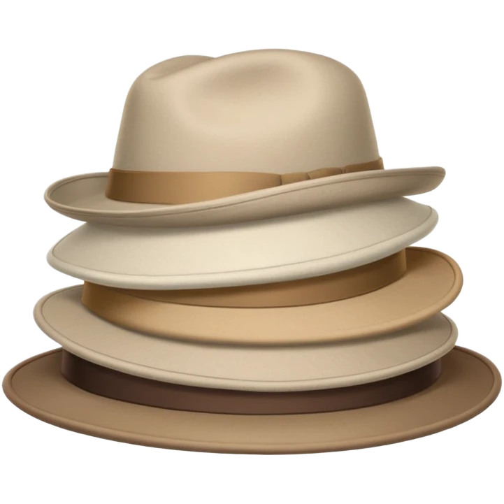 Pile of 5 neutral colored hats emoji