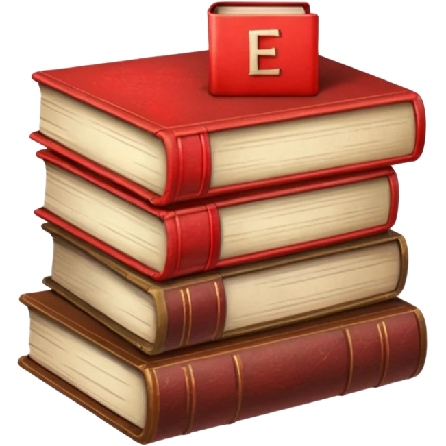 read books in red letters emoji