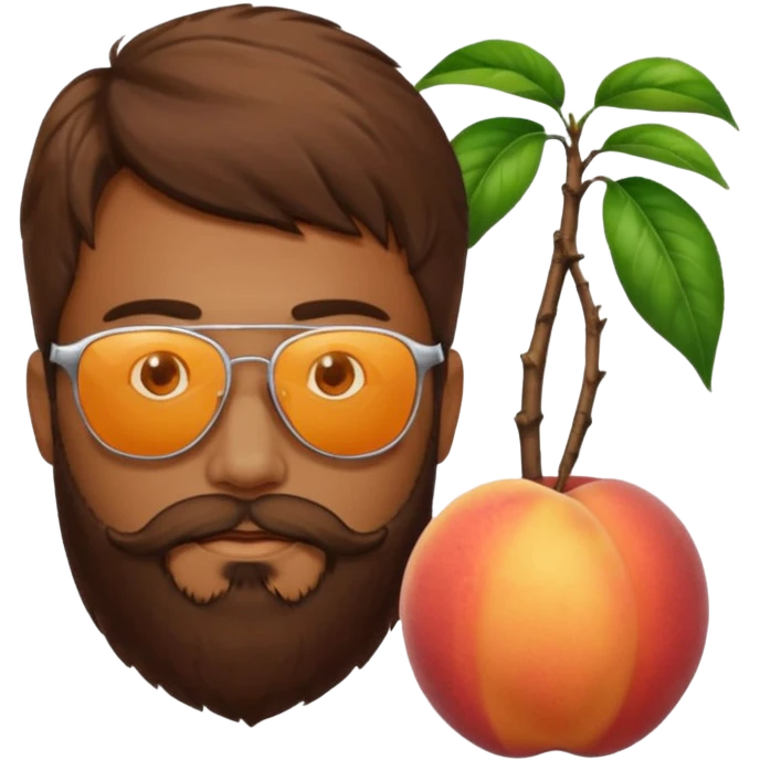 Créer emoji de un homme derrière une pêche avec un lit homme brun avec une barbe  et un lit  emoji
