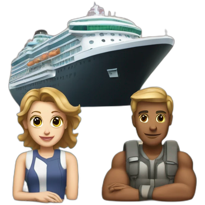 Words that say Team Reese Travels with a cruise ship in the background  emoji