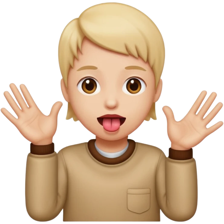tongue out with hands to the side  emoji