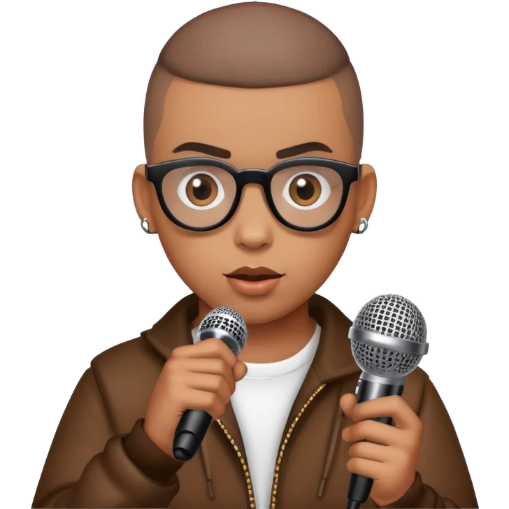 Bad Bunny with microphone emoji