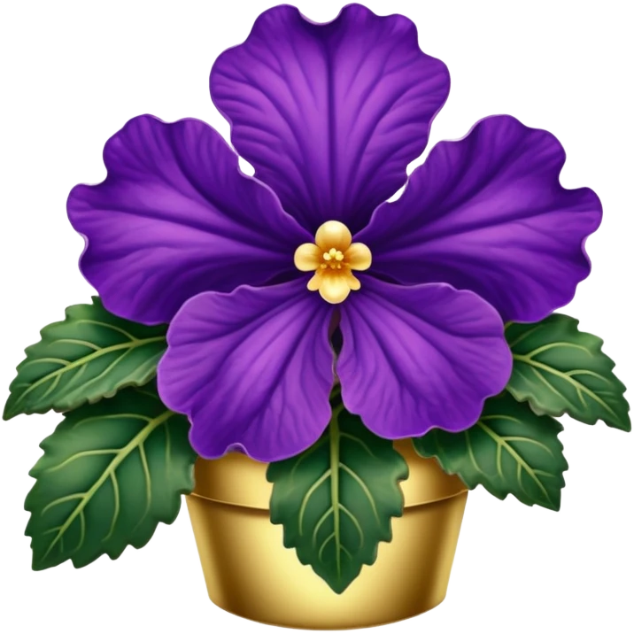 gold gilded African violet emoji