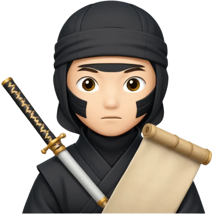 Ninja with closed scroll emoji