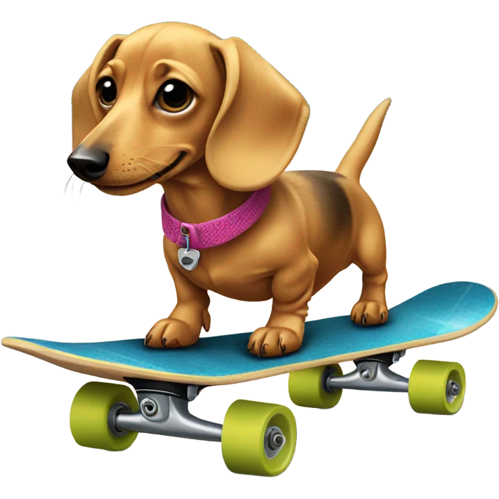 Blonde weenie dog on skateboard  emoji