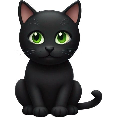 black cat with green eyes and title sima  emoji