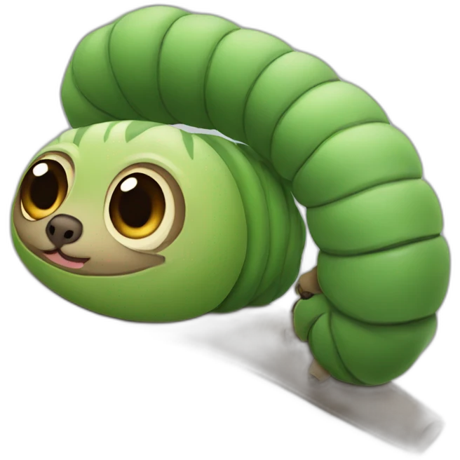 Caterpillar with a sloth head emoji