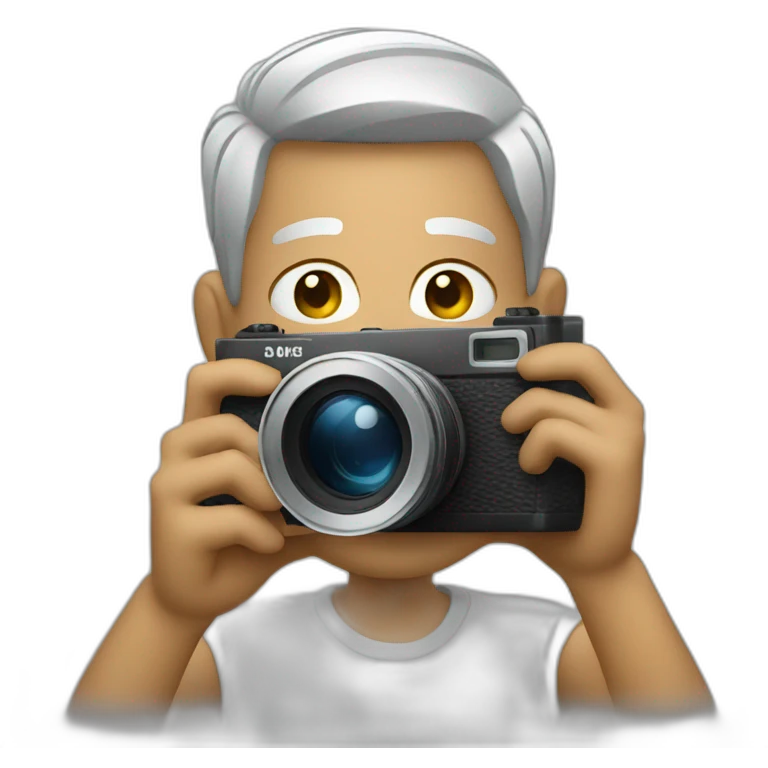 man taking a picture with camera emoji