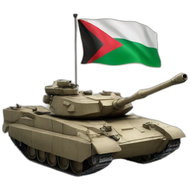 Tank with a Palestinian flag emoji