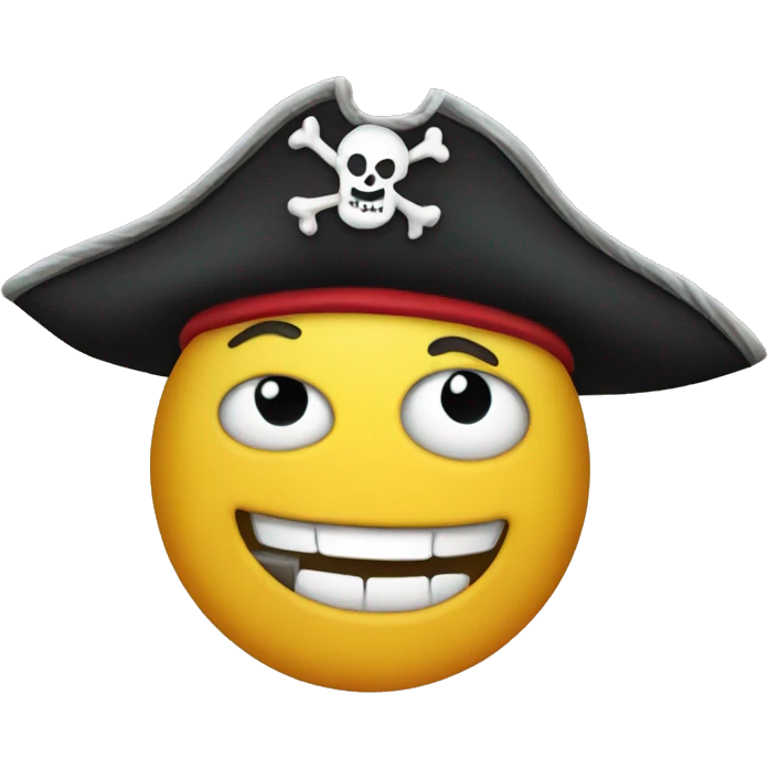 Pirate smiley face emoji