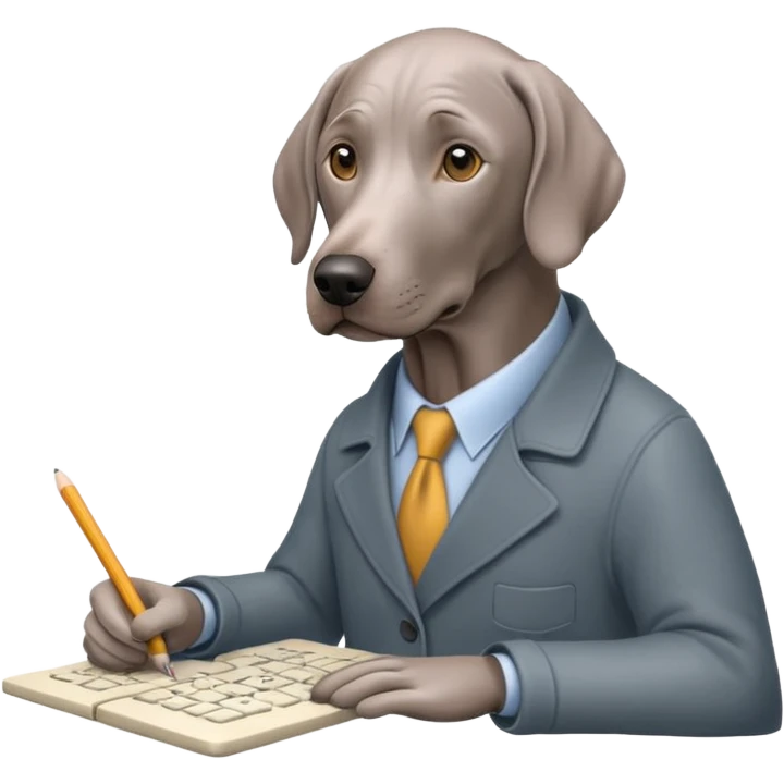 Weimaraner Doing Math emoji