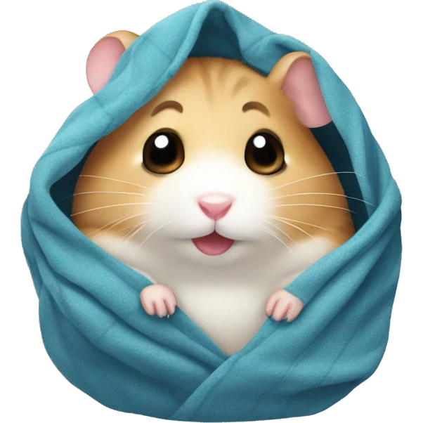 cute hamster covered with a blanket emoji