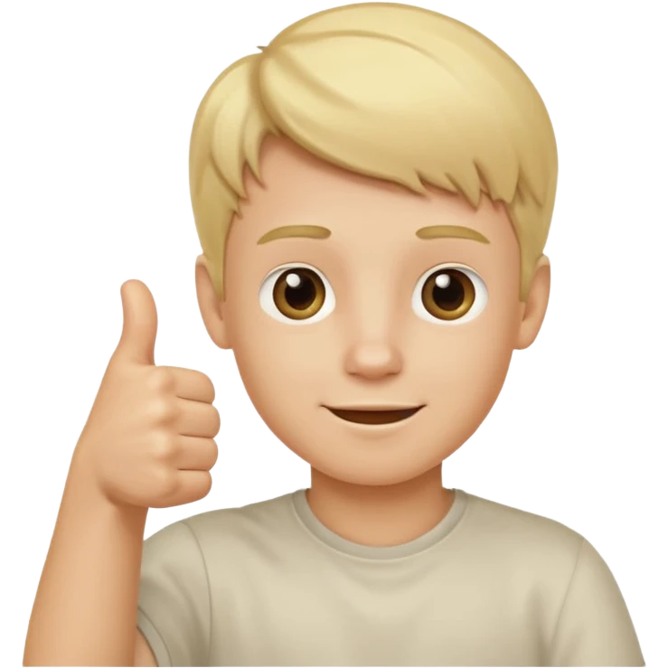 blonde boy with thumbs up emoji