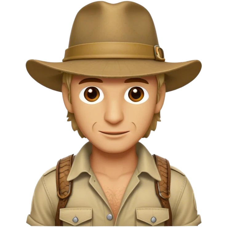 Cinematic Realistic Crocodile Dundee Pop Culture Emoji, depicted with rugged charm and adventurous spirit rendered with lifelike detail and cinematic lighting. emoji