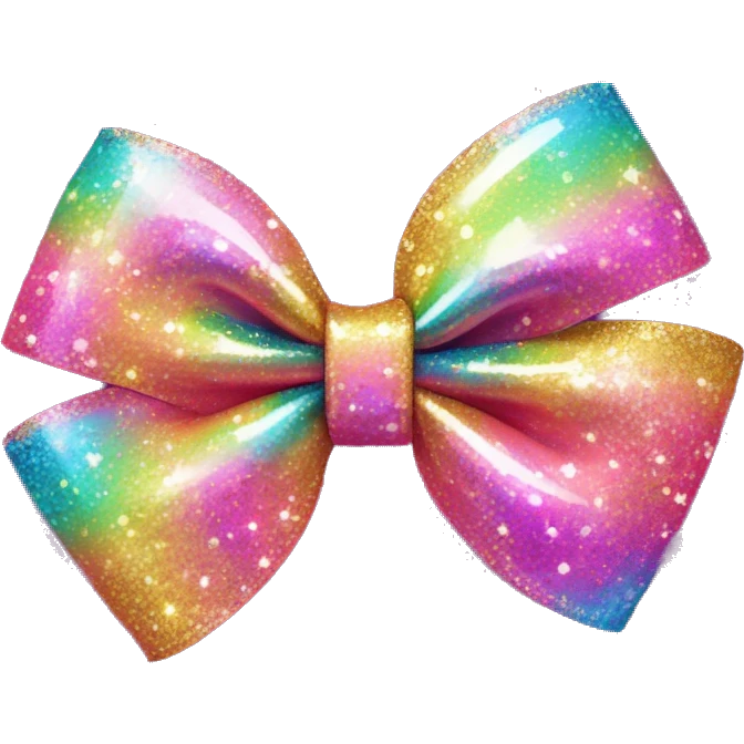 glittery lisa frank bow emoji