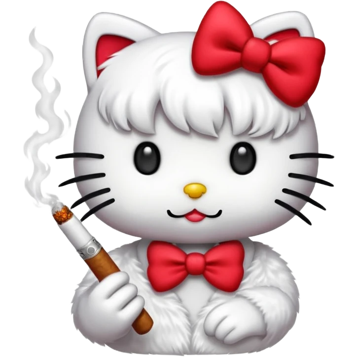 hello kitty smoking emoji