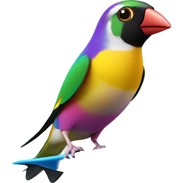 Gouldian finch surfing  emoji