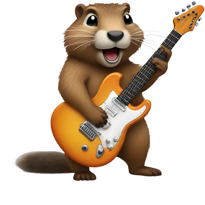 Groundhog playing electric guitar emoji