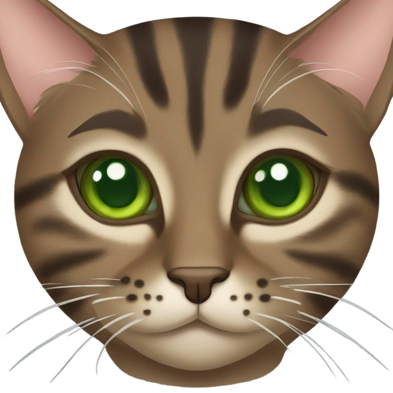 brown tabby cat with green eyes emoji