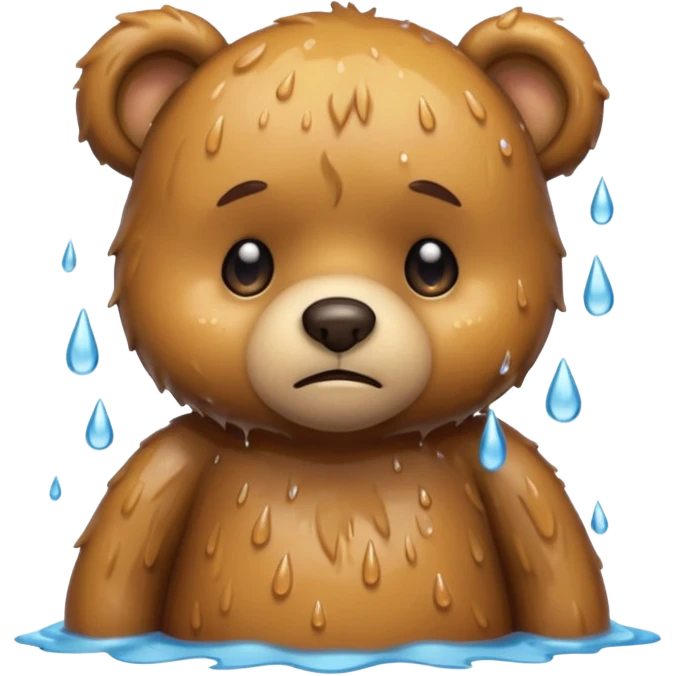 Sad teddy bear in the rain emoji