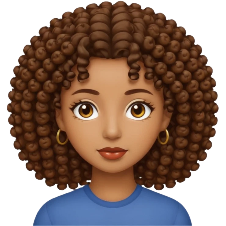 Morena do cabelo cacheado emoji