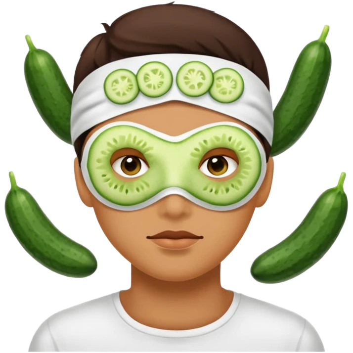 Relax and okurka na očích emoji