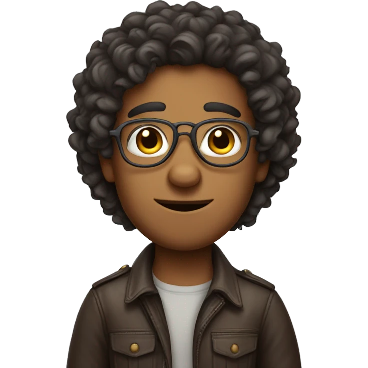 indian looking male with aviator type specs having curly hair and bear emoji