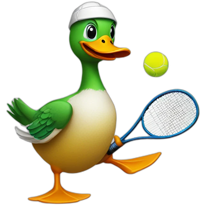 duck playing tennis emoji