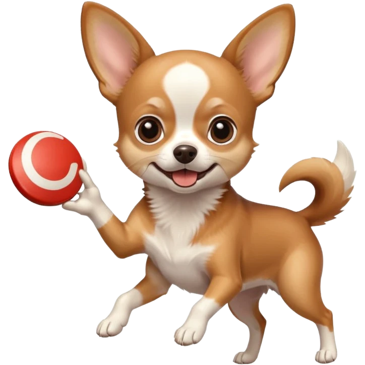 Chihuahua catching a frisbee emoji