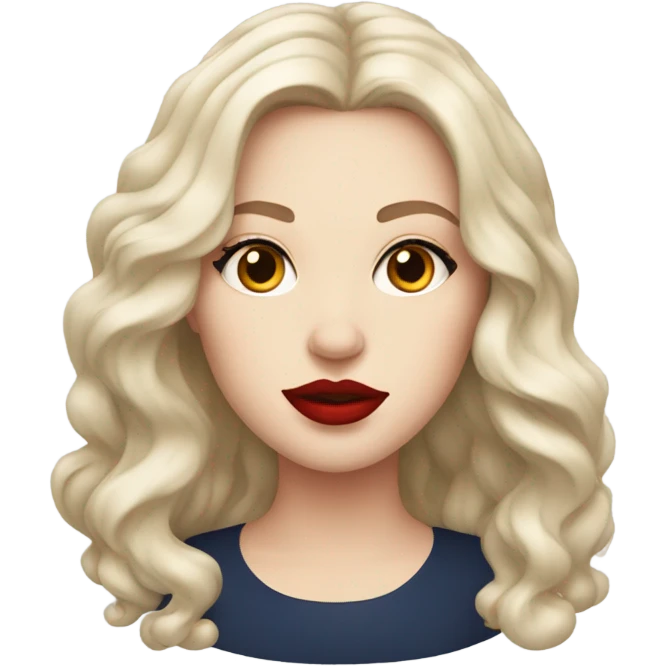 Auburn white girl with red lips emoji
