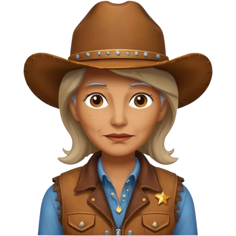 old cowgirl with vest emoji