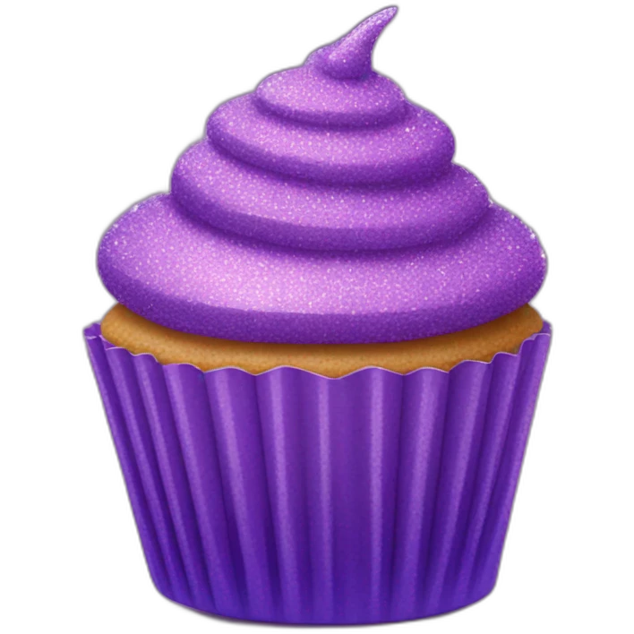 Happy purple glittery cupcake  emoji