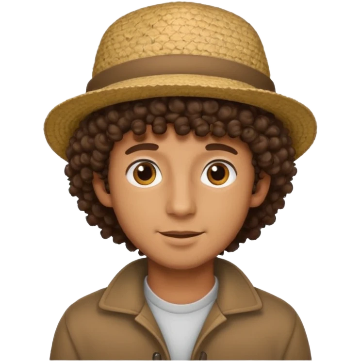 curly haired guy with hat emoji