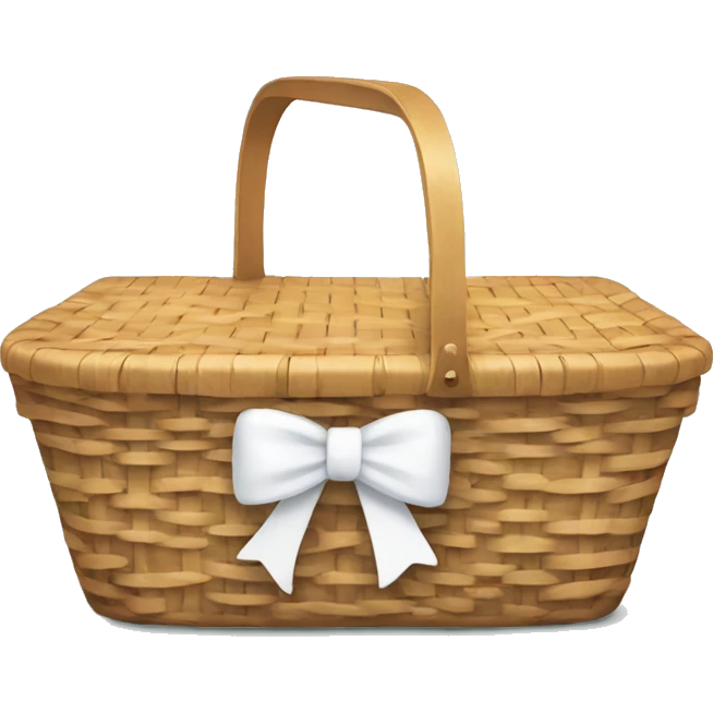 picnic basket with a white bow on it emoji
