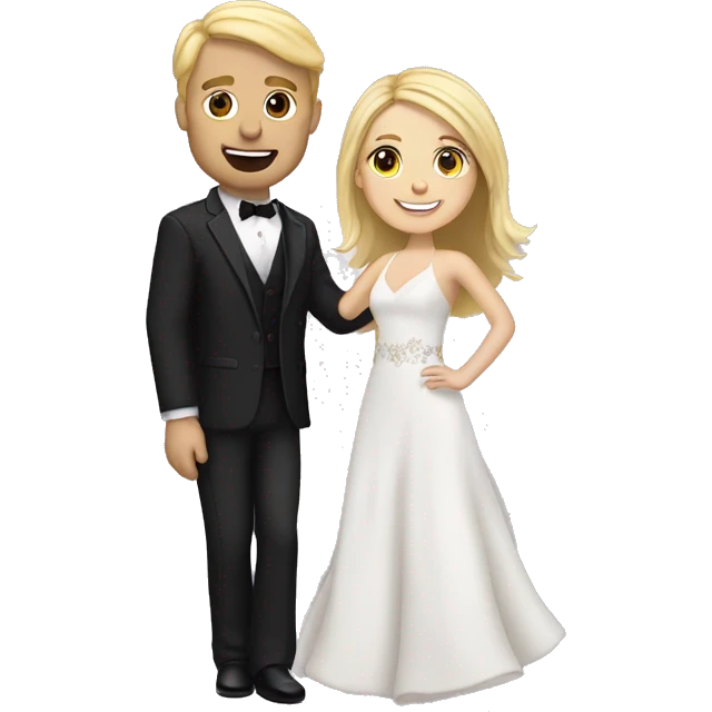 first dance wedding blond man and brunette woman emoji